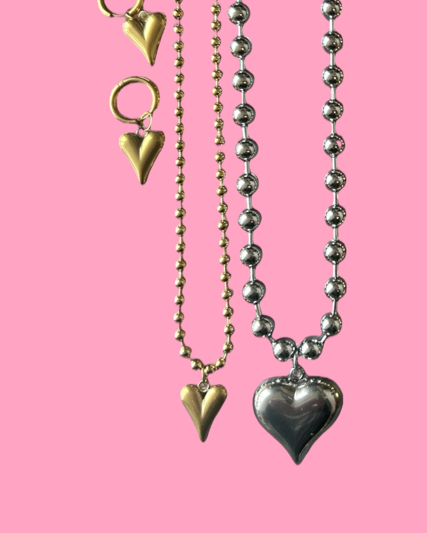 Ketting Beads Hart klein goud