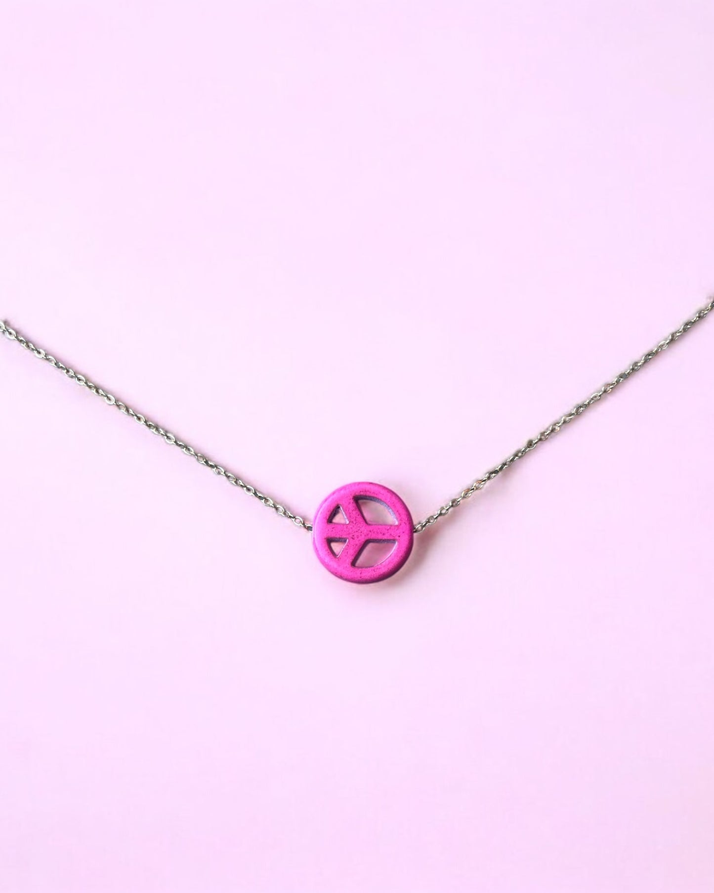 Ketting Minimalist Peace roze
