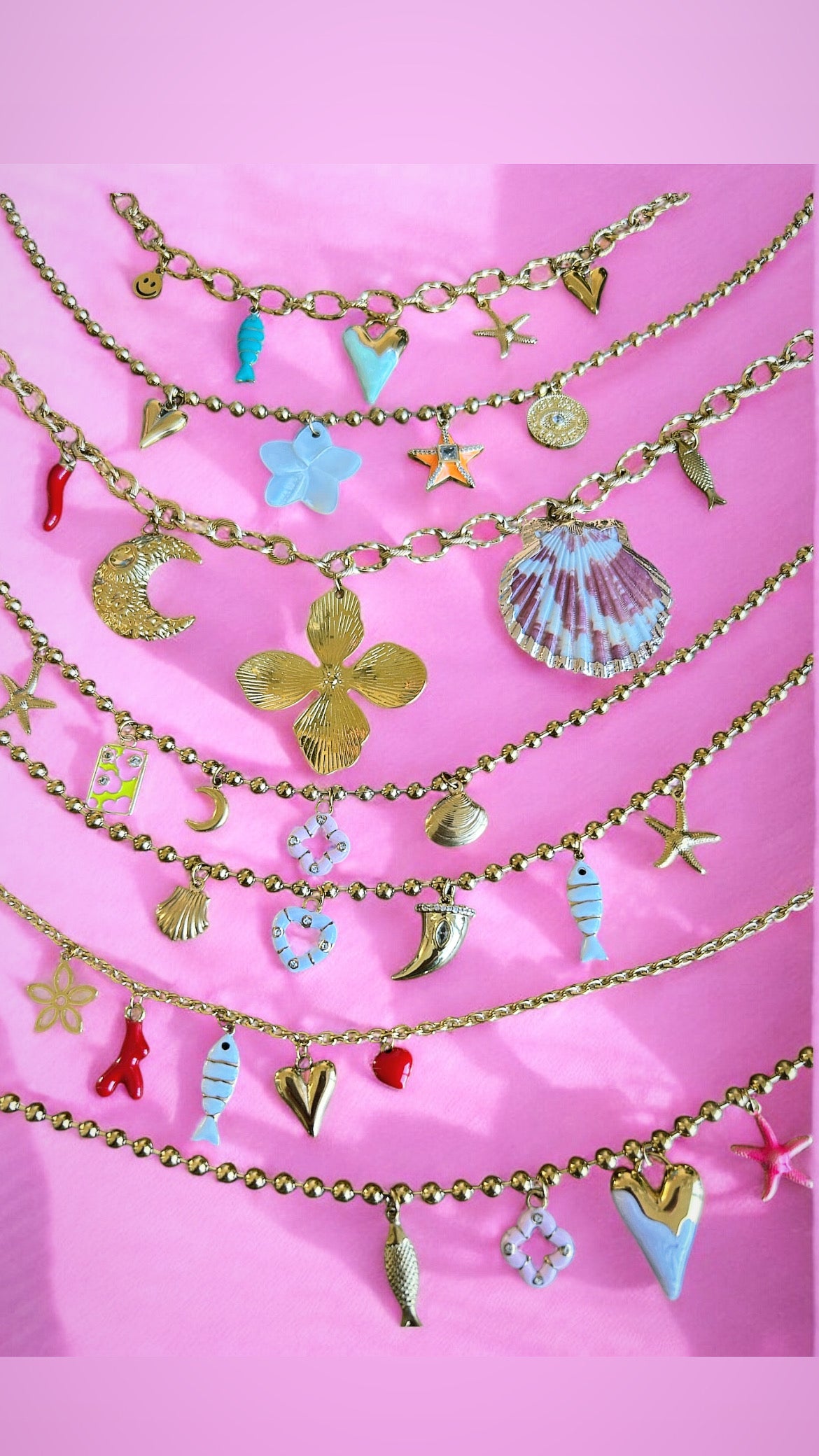 Bedelketting Roze Flowers