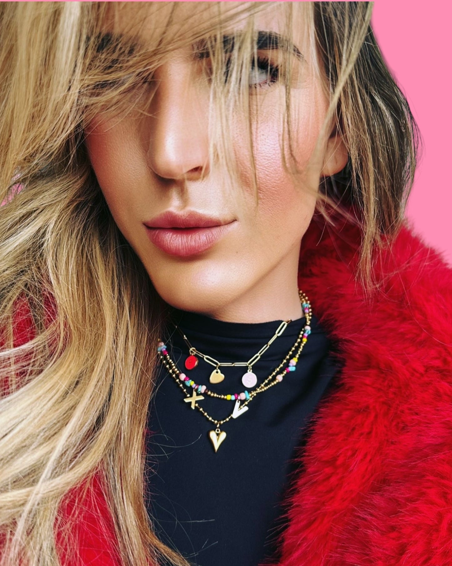 Ketting Beads Hart klein goud
