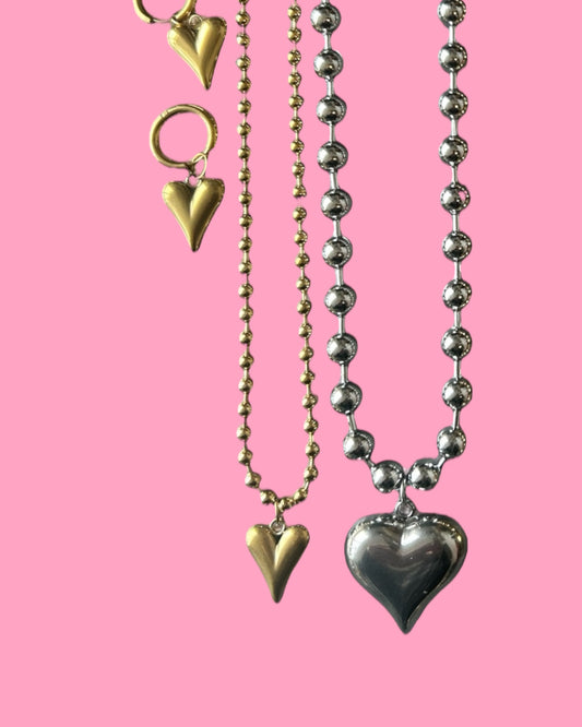 Ketting Beads Hart klein goud