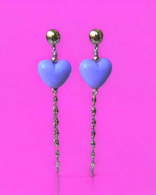 Oorbel Heart Stud Lila