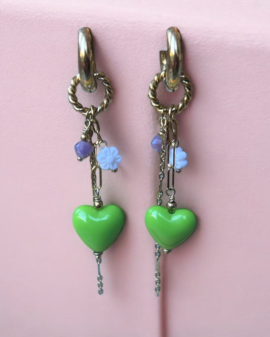 Oorbel Heart Green