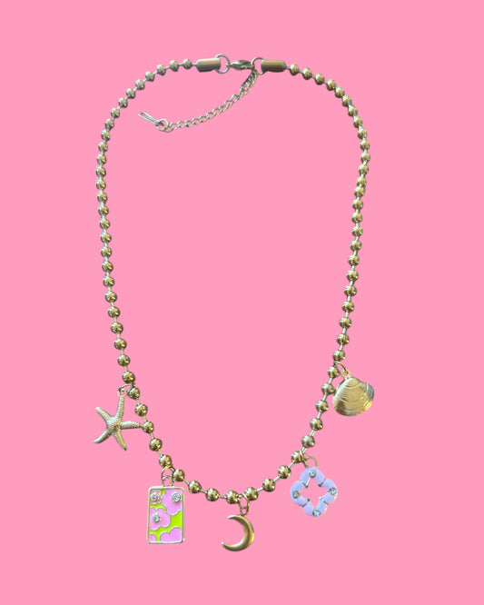 Bedelketting Roze Flowers