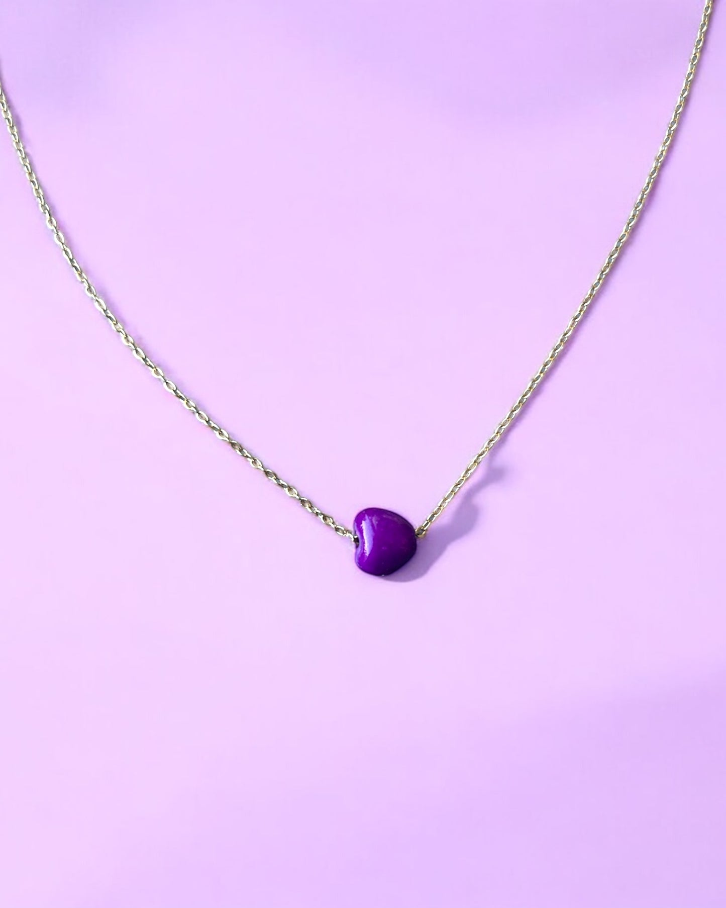 Ketting Minimalist Hartje paars