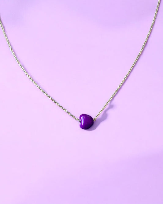 Ketting Minimalist Hartje paars