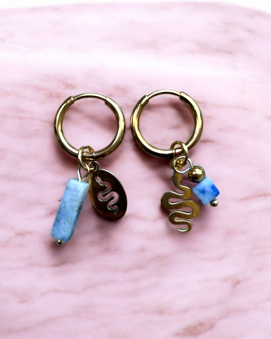 Oorbel Slang Lapis Lazuli
