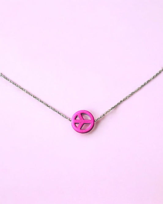 Ketting Minimalist Peace roze