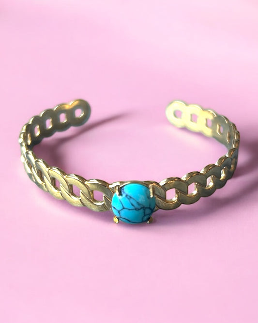 Bangle Stone Turquoise rond