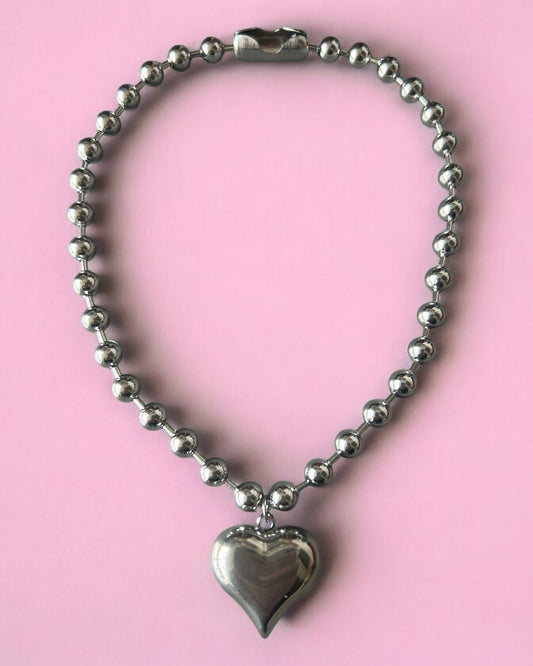 Ketting Big hart zilver