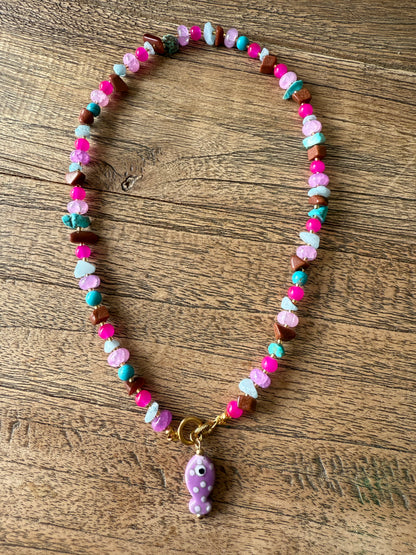 Kralen ketting met bedel summer 4